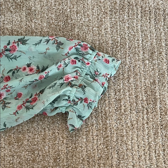 LC Lauren Conrad Mint Green Floral Blouse - Picture 2 of 11